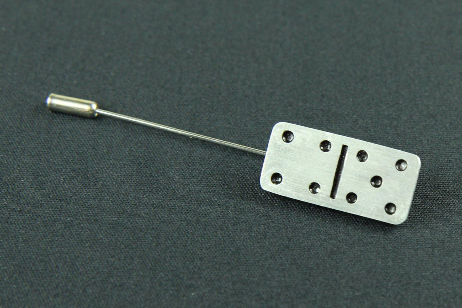 Domino Tie Clips Miniblings Pin Badge Button Game Games Silver, multicolored, 30mm - Image 4