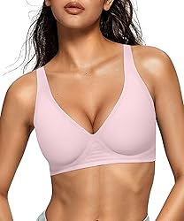 OEAK Womens Deep V Bras Wireless Comfortable Bra
