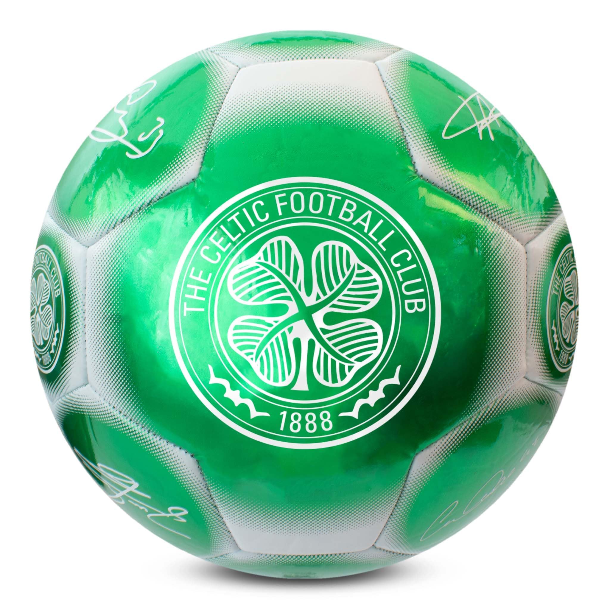 Hy-Pro Officially Licensed Celtic F.C. Classic Signature Football | Metallic, Size 5, The Bhoys, Training, Match, Merchandise, Collectible For Kids and Adults, Green