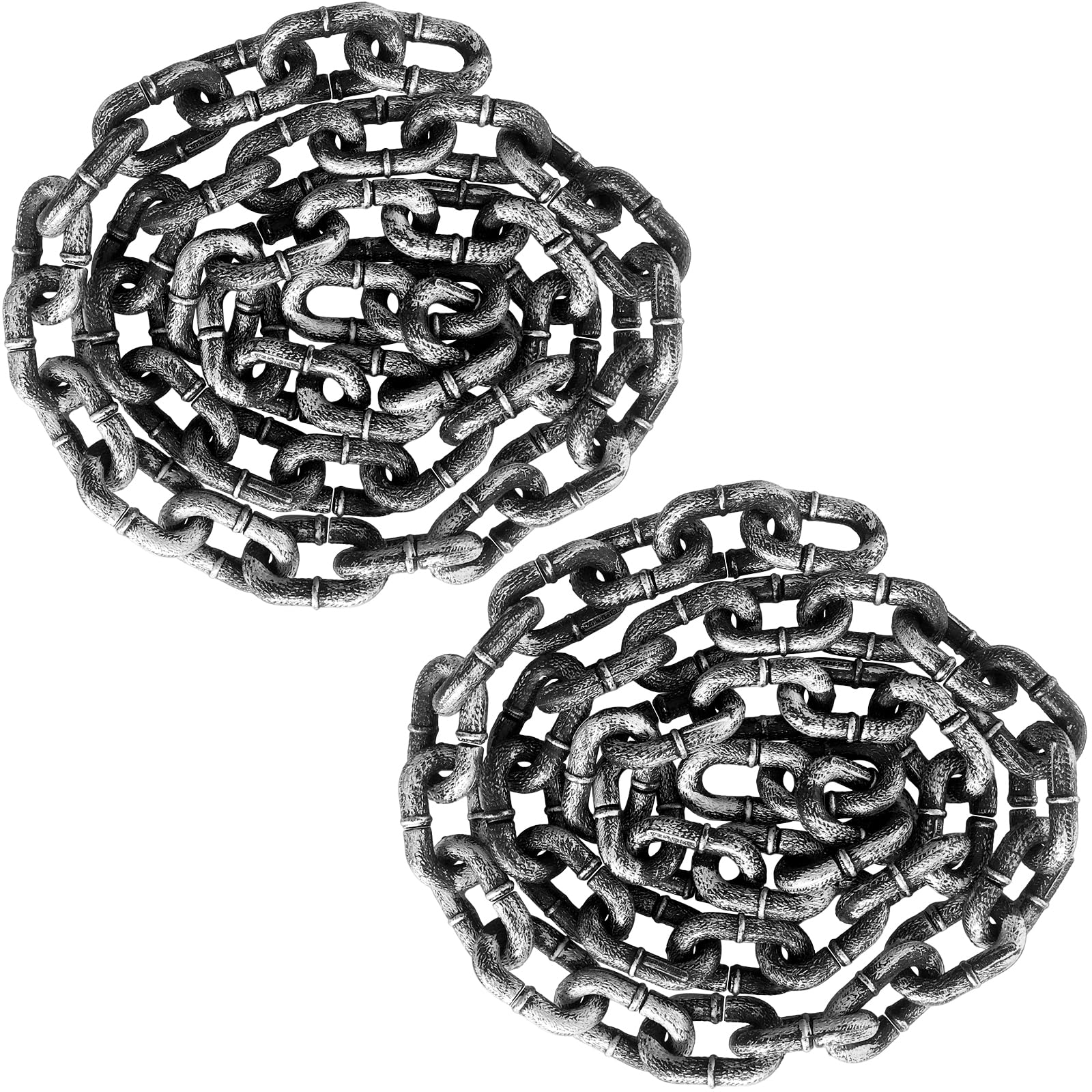 Photo 1 of 2 Pack Halloween Chains,Plastic Chains Props Decoration,6 Feet Halloween Costume Chain Prison Chain,Halloween Party Favor Sets for Costume Party