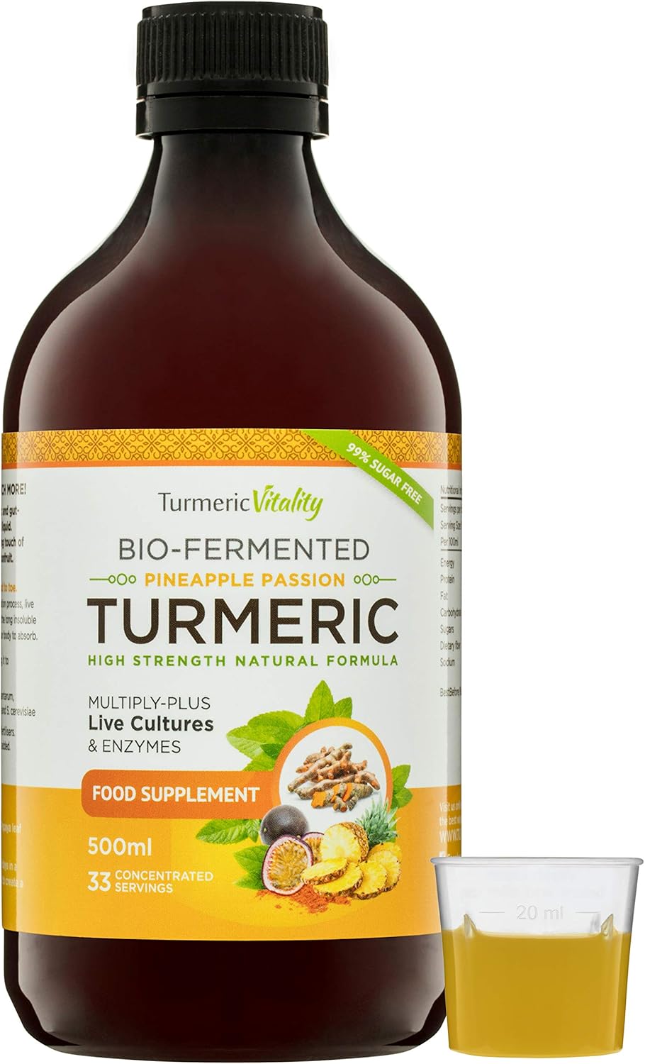 Turmeric Vitality Liquid Turmeric Curcumin with 6 Billion MultiStrain