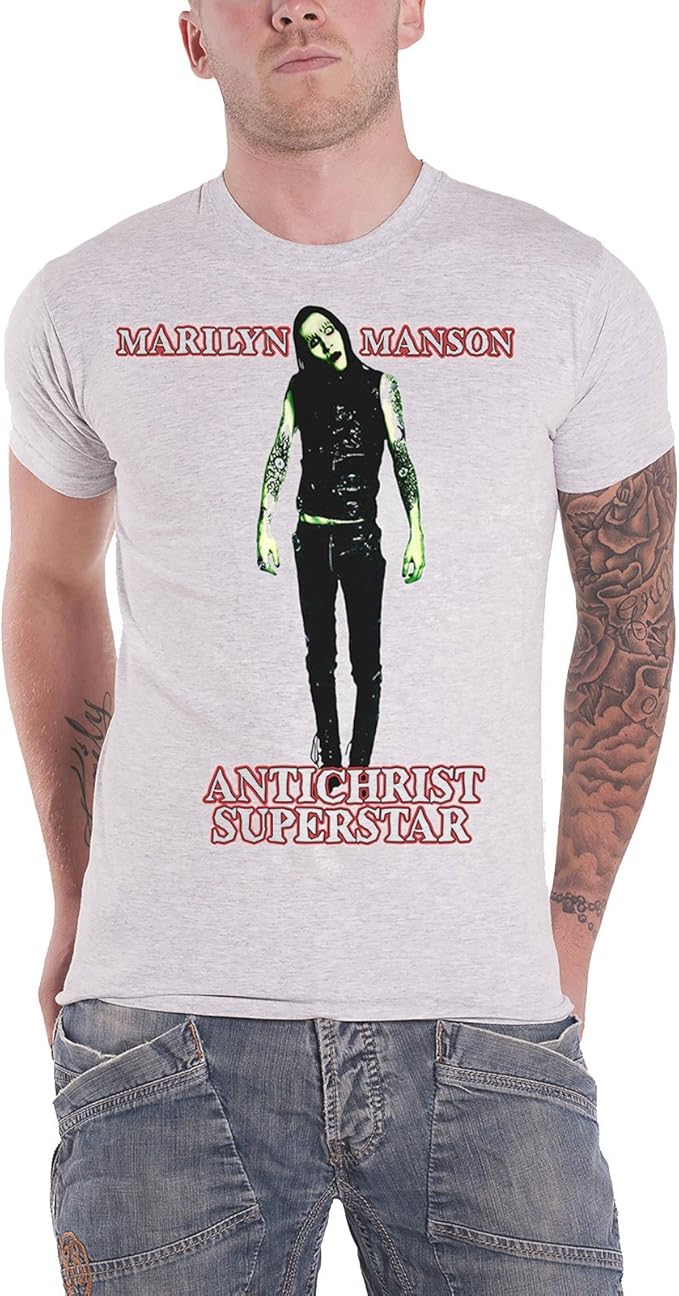 Amazon Marilyn Manson マリリン マンソン メタル ハードロック Tシャツ メンズ 半袖 プリントｔシャツ 綿 レディース 夏服 コットン 薄い 丸襟 通気性 快適 人気 おしゃれ ファッション 男女兼用 Tシャツ カットソー 通販