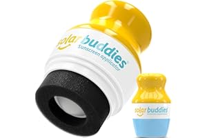 Solar Buddies Sunscreen Applicator - Single Blue - Refillable Roll on Sponge Sunscreen, Suncream & Lotion Applicator For Kids, Adults & Families - Holds 3.4fl oz, Perfect Size for Travel