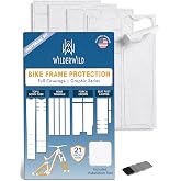 WilderWild Precut Bike Frame Protection Tape, 21pk, 8.5x14.5'' - Sparkle | High impact clear vinyl wrap - Precut sheets for eBike and MTB frames - Protects against scratches and dings