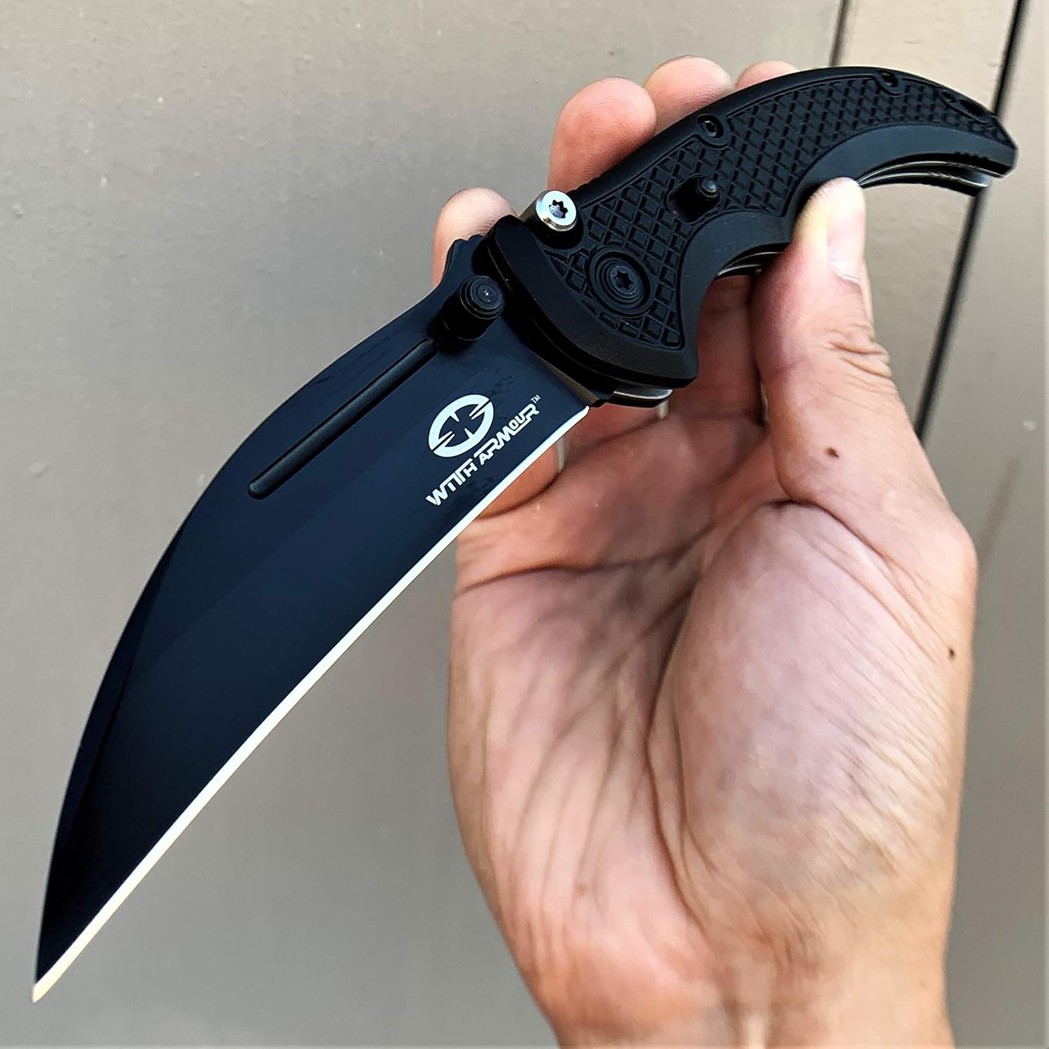 Pocket Knife Camping Accessories Survival Kit 8" Tactical Knife Black Oxide 440