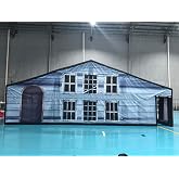 Outdoor Fun Inflatable Haunted House Maze with Removable Roof for Halloween (33x16.5ft with 1500W Blower)