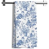 Nipil Chinoiserie Floral Maine Coon Kitchen Towels,Blue and White Cat Decor Kitchen Dish Tea Towels Bathroom Gifts for cat Lovers Women Men,16x24 Inch