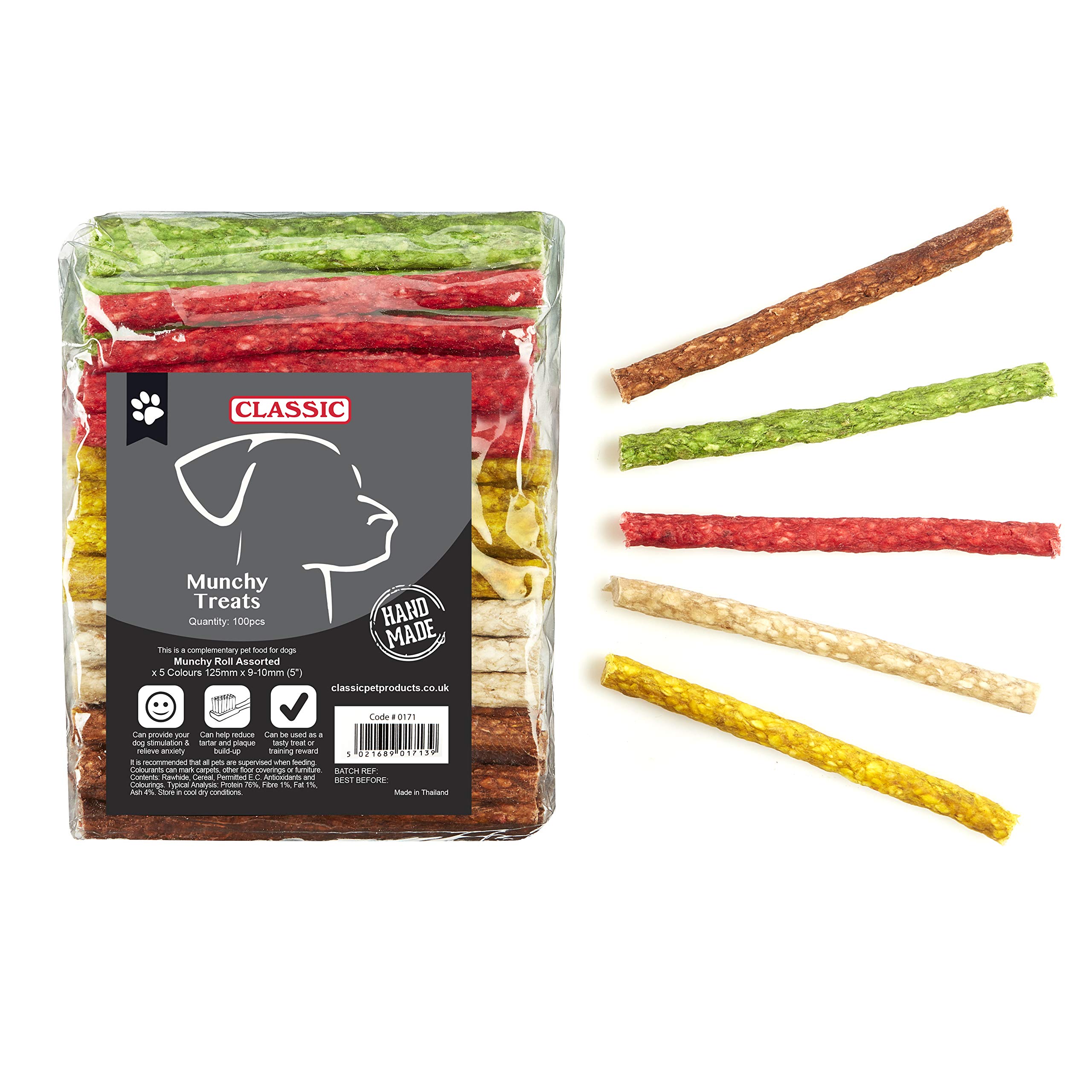 CLASSIC Munchy Roll, Multi-Colour, 125 x 9-10 mm, Pack of 100