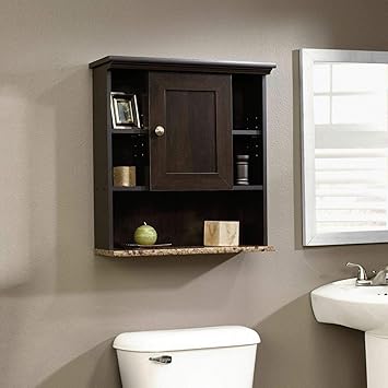 Amazon Com Manoch Brown Wooden Over Toilet Cabinet Organizer Storage Shelves Bathroom Wall Mount Material Engineered Wood Dimensions 24 63 H X 23 25 W X 7 5 D 21 Lbs Made In Usa Adjustable