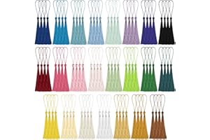 MAQIHAN 90PCS Bookmark Tassels Bulk - 23 Colors Tassels for Handmade Crafts, 5" Silky Soft Craft Mini Tassel with Loops for Jewelry Making, DIY Bookmark, Dress, Graduation, Christmas Decoration