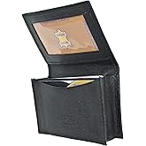 Genuine Leather Expandable Credit Card Outside Id Business Card Holder Wallet 070BK