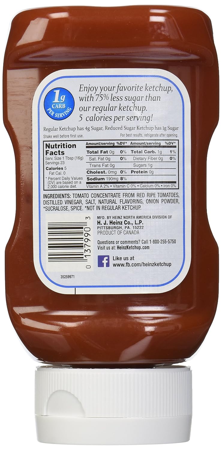 Heinz Sugar Free Ketchup Nutrition Facts Nutrition Ftempo