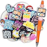 XHAOYEAHX 70PCS Phrase Focal Beads for pens, Not Duplicated Silicone Focal Beads for DIY Beadable Pen Keychain Bracelet Lanyard Making