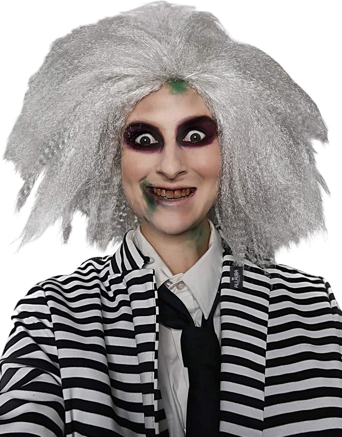 Halloween Zombie Wig Fits Kids Adults. Einstein Costume Grey Wigs Mad Scientist Fits