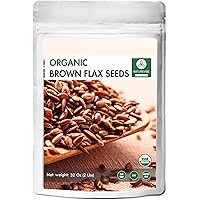 Naturevibe Botanicals Organic Brown Flax Seed (2lb), Gluten-Free & Non-GMO (32 ounces)