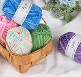 ilauke Crochet Yarn 12x50g 4 Ply Multi-Colored Acrylic Wool Set view 7
