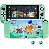 HYPERCASE Switch OLED Hard Shell Dockable Protective Case Cover of Pikmin, Green Anti-Scratch Switch OLED Case Protector for Nintendo Switch OLED Console & Controller Grip, with 2 Cute Thump Caps