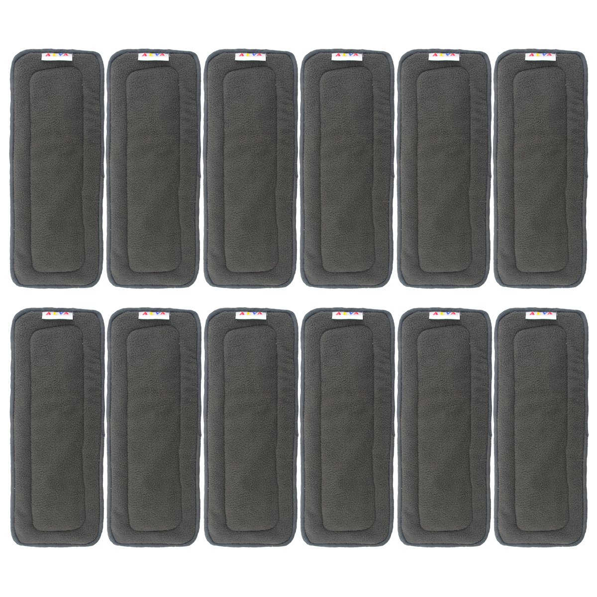 ALVABABY 5 Layer Charcoal Bamboo Reusable Liners for Cloth Nappies 12pcs 12ZTN-UK