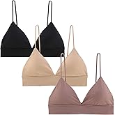 INIBUD Bralette for Women Triangle Cups Removable Padded Wire Free Pull On Closure