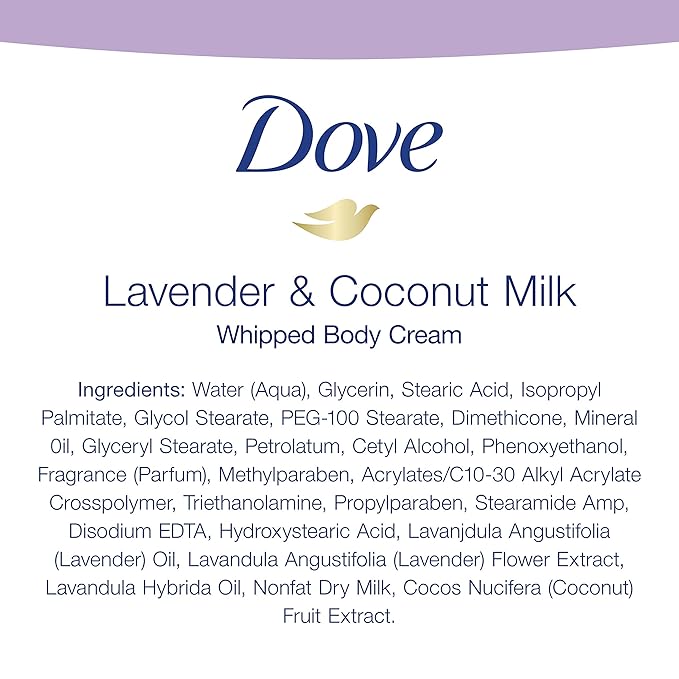 dove body cream lavender & coconut milk