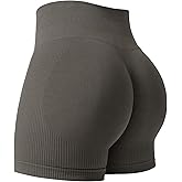 YEOREO Women Workout Scrunch Shorts Stella Seamless Gym Shorts High Waisted Butt Lifting Yoga Shorts Ribbed Contour