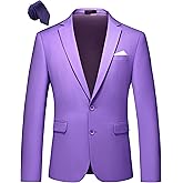 Mens Casual Blazer Jacket Slim Fit Sport Coats for Daily Business and Prom Wedding Size 42 Lilac