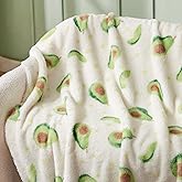 Bedsure Cute Avocado Throw Blanket - Soft Fleece Throw for Girls Boys Teens Kids as Gifts, GentleSoft Cozy Fuzzy Room Decor Aesthetic Fruit Pattern Blankets for Couch Sofa Bed Camping, 50x60