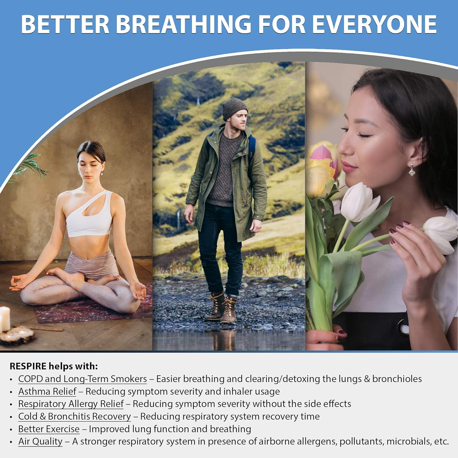 Lung Cleanse and Detox & Lung Support Supplement - Respire - Natural Allergy Relief & Respiratory Decongestants for Adults - Asthma & Sinus Relief - Clear Lungs to Breathe Right, 60 Capsules: Health & Personal Care