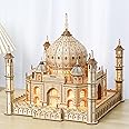 UGUTER 3D Wooden Puzzle Architecture Building Taj Mahal Model Craft STEM Kit LED Light DIY Home Decoration Mother's Day Birthday Gift for Adults & Kids (Taj Mahal)