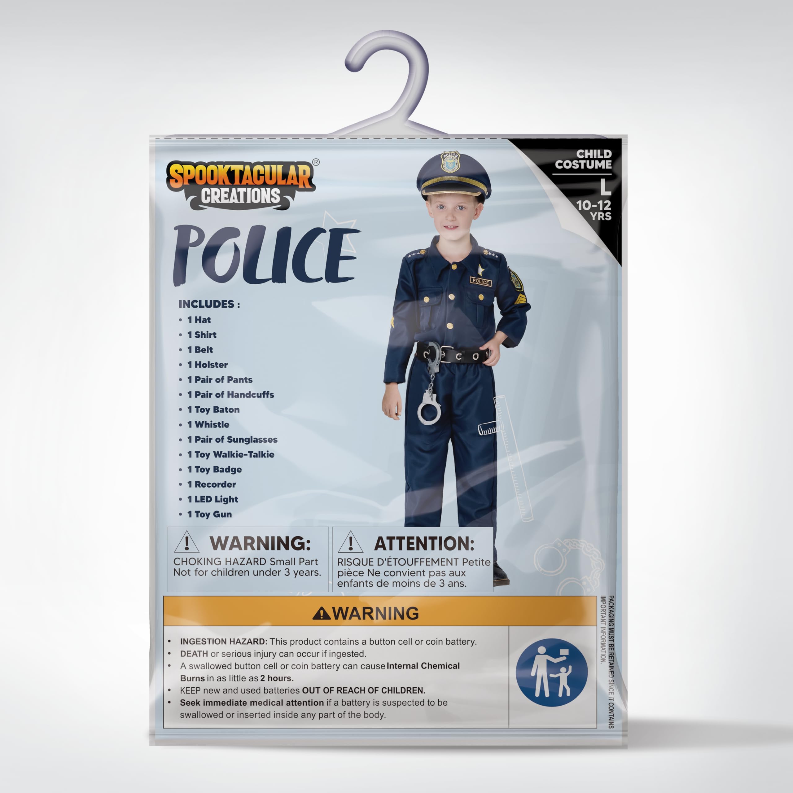 JOYIN Toy Halloween Toddler Police Costume, Police Officer Costume for Boys, Kids Cop Outfit for Halloween Pretend Roleplay