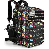 Lovelinks21 Tactical Assault Backpack - 45L 3 Day Assault Pack with MOLLE, Waterproof Rucksack - Fluorescent Tie Dye