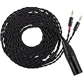 Linsoul Tripowin Nova 2M Over-Ear Monitor Headphone Cable | 4-Strand Silver Foil/OCC Hybrid Upgrade Cable , Dual 3.5mm to 4.4mm/3.5mm/XLR Plug, for Musicians Audiophiles, XLR, Black