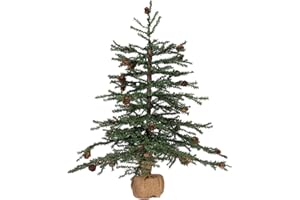 Vickerman 24" Caramel Pine Artificial Christmas Tree Unlit- Featuring 480 PVC Tips - Pine Cone Accented - Seasonal Indoor Home Decor with Decorative Burlap Base