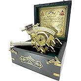 Brass Ship History Sextant Handmade Gift for Father's Day, Birthday, Anniversary, Baptism, Partner, Best Men, Graduation, Christmas, Vintage Style Hardwood Box Home Décor Add Your Treasure Gift