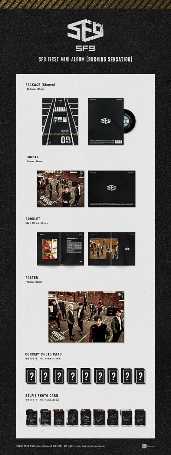 SF9 - SF9 - [BURNING SENSATION] 1st Mini Album CD+PhotoBook+2p ...