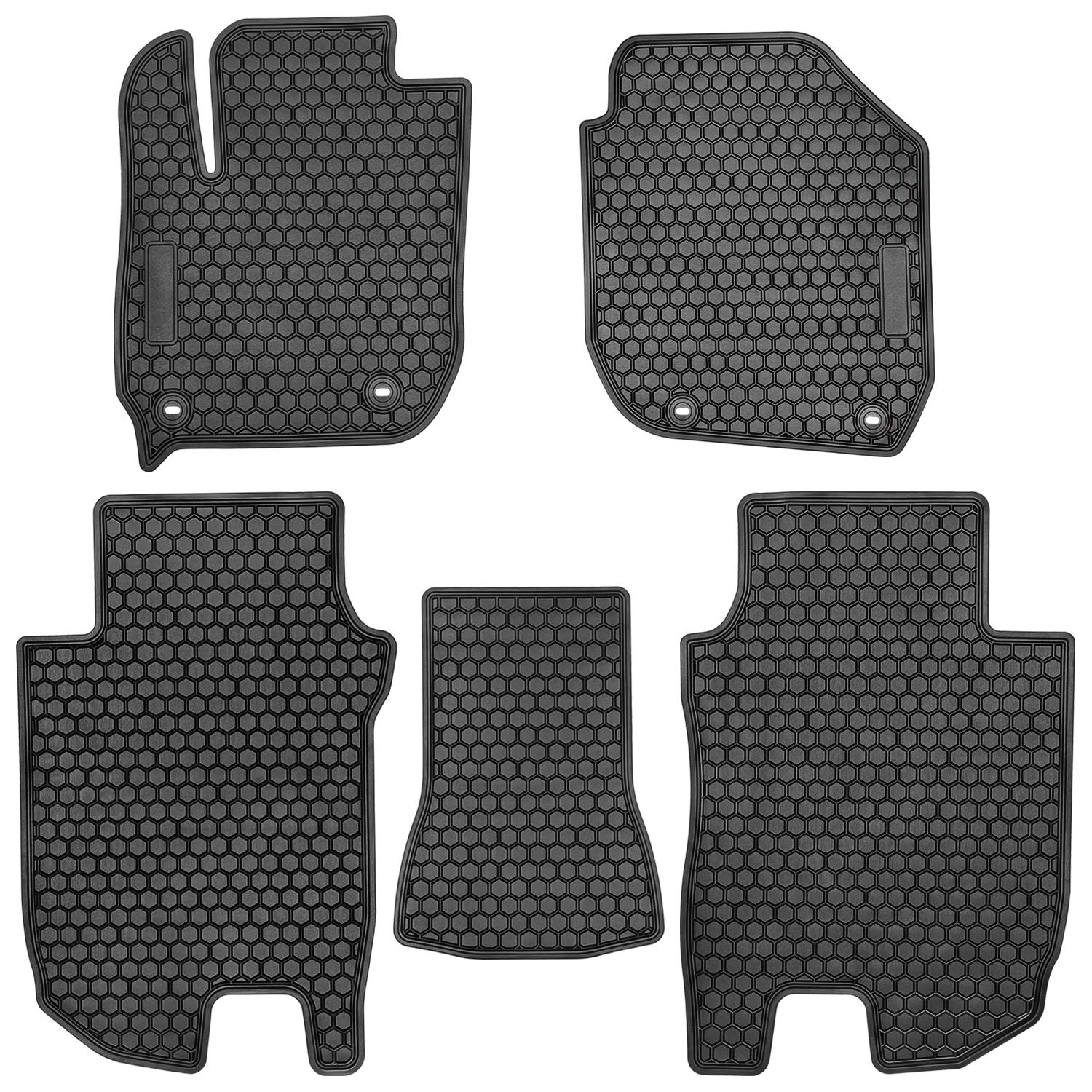 E-cowlboy Floor Mat Liner for Honda HR-V 2016~2020 Heavy Duty Rubber Front+Rear Car Carpet Waterproof Custom Fit - All Seasons Odorless (Black)