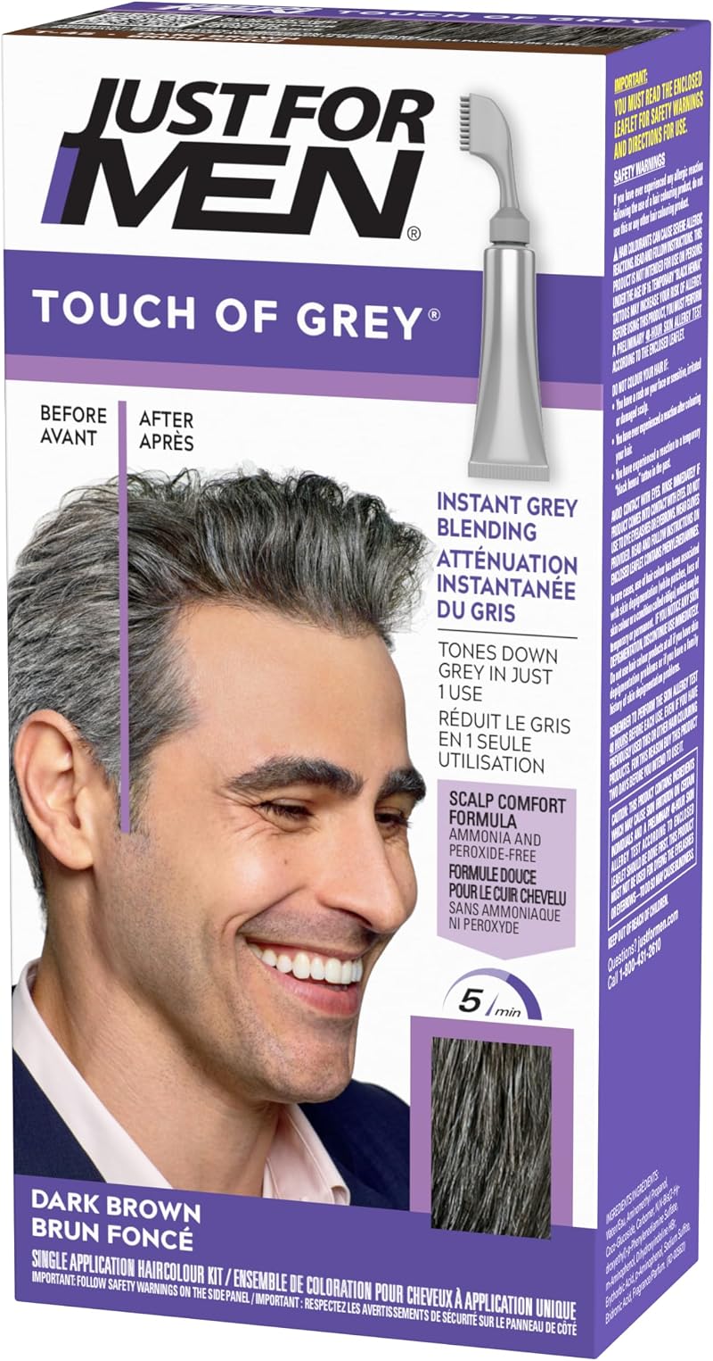 Just For Men Touch of Grey Dark Brown T45 Hair Dye 5 Minute No Mix