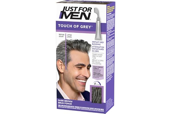 Just For Men Touch of Gray, Hair Color for Men with Comb Applicator for Easy Application, Great for a Salt and Pepper Look -