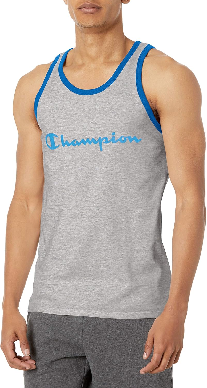 Champion Men's Classic Jersey Tank, Script Logo at  Men’s Clothing store
