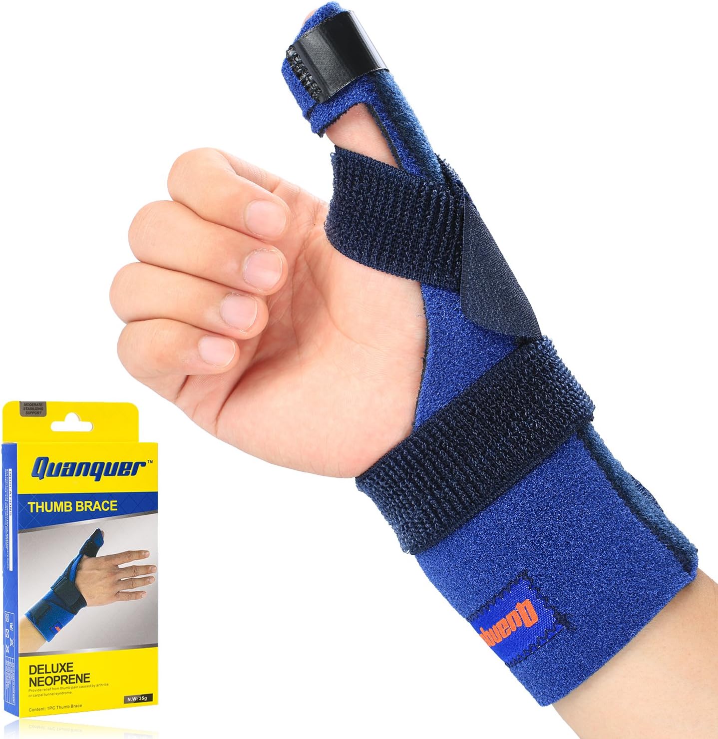 Thumb Brace by Quanquer, Adjustable Thumb Spica Splint for Pain