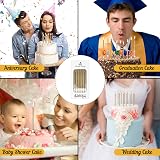 DONQL Birthday Candles 24Pcs Tall Thin Cake Candles with Holders 14cm Champagne view 7