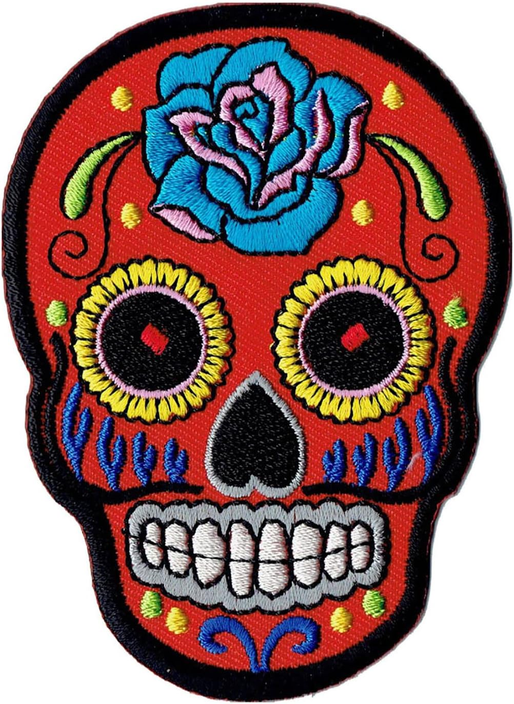 Mexican sugar skull patch, iron-on patch