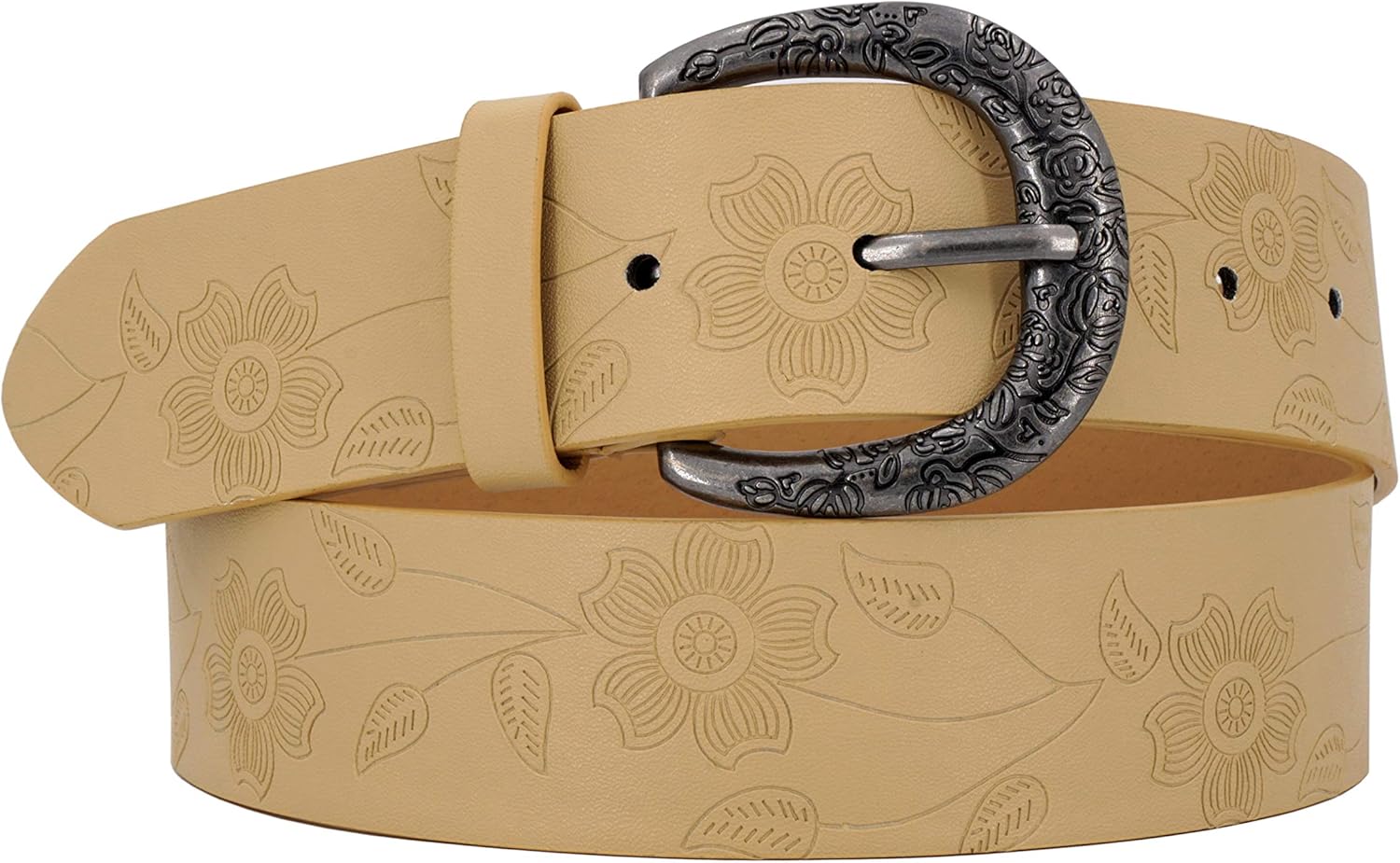 Wide beige women's belt with designer buckle Amazon.co.uk Clothing
