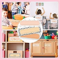 30 Name Tags for Classroom Cubbies, 3x9 in Cow