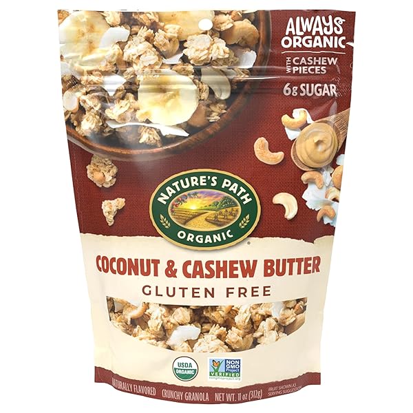 NATURE’S PATH ORGANIC COCONUT & CASHEW BUTTER GRANOLA,...