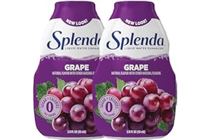 SPLENDA Liquid Water Enhancer Drops, Sugar Free, Zero Calorie, Natural Flavor, Concentrated Drink Mix, 3.11 Fl Oz Each Bottle (Grape, 2 Pack)