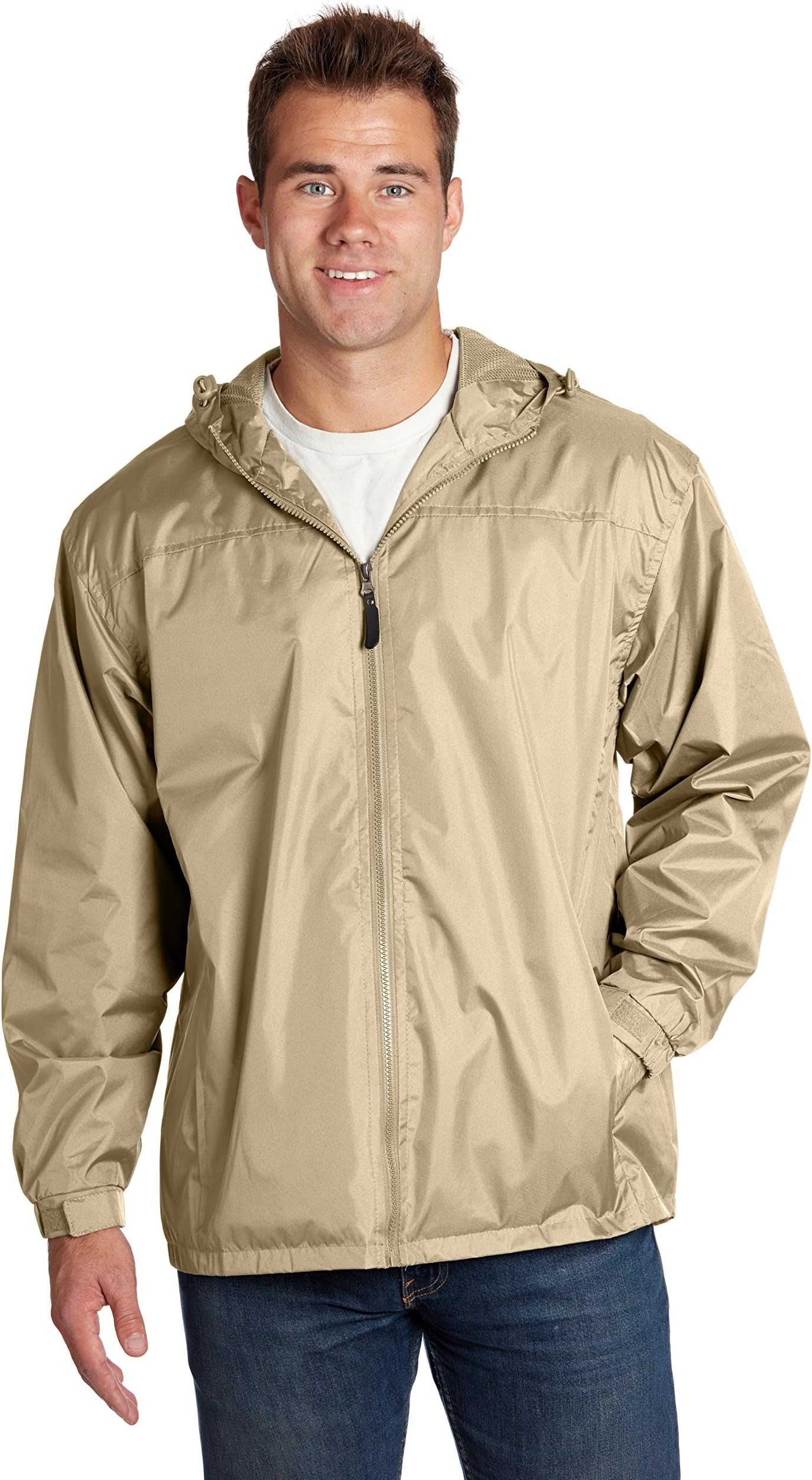eb79 Men's Lined Hooded Wind Resistant/Water Repellent Windbreaker Jacket