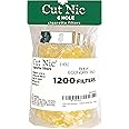Cut Nic 6 Hole Disposable Cigarette Filters - Bulk Economy Pack (1200 Per Pack) Including 4 Travel Cases