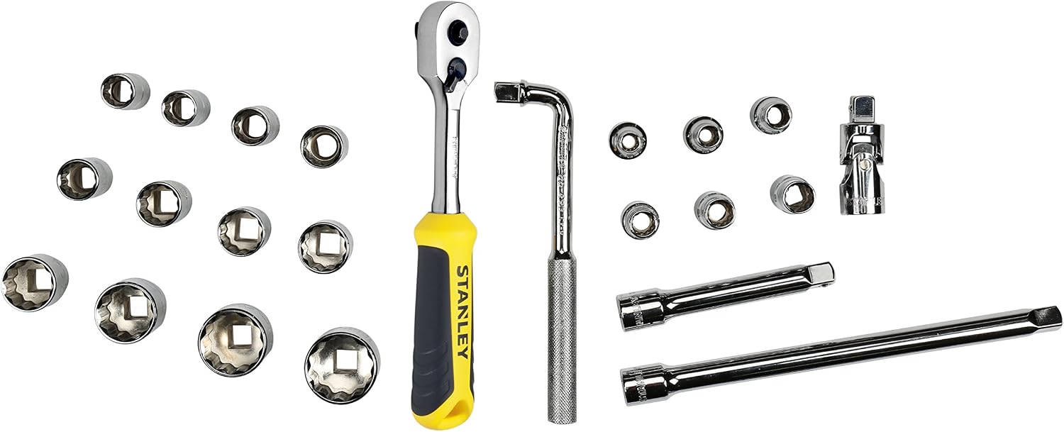 Stanley STMT1-74173 Module Socket Wrench Set, Multi-Colour, 1/2-Inch, Set of 23 Pieces