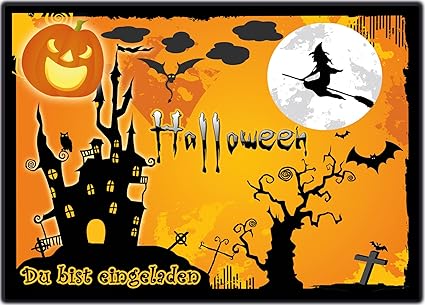 Grusel Biglietti D Invito Per Halloween 12 Set Di